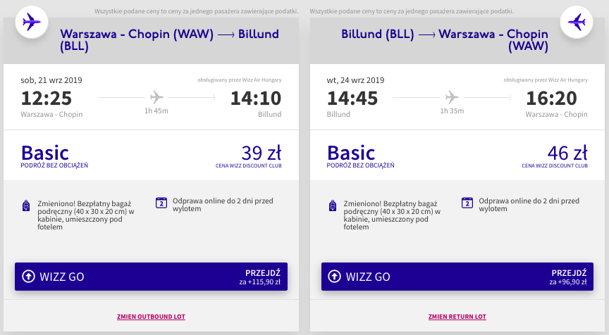 zarezerwuj loty do billund