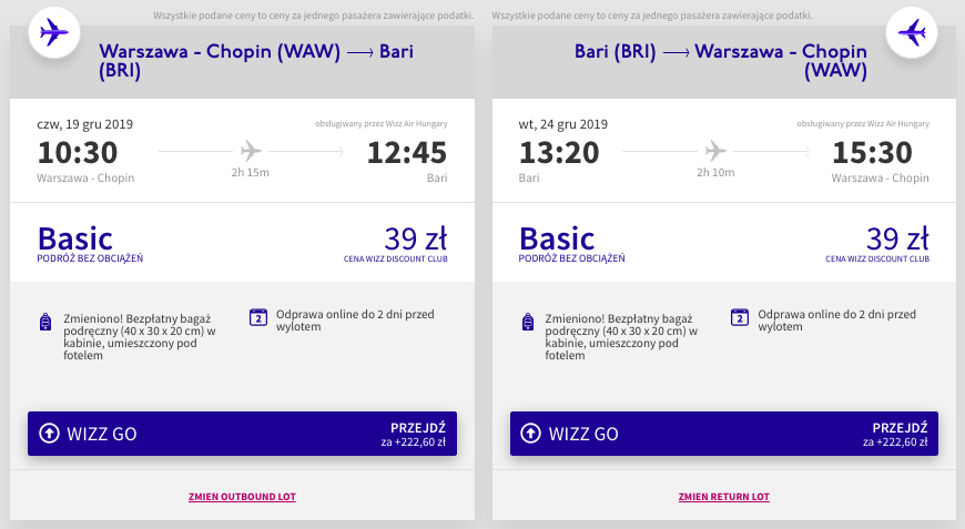 zarezerwuj loty do bari