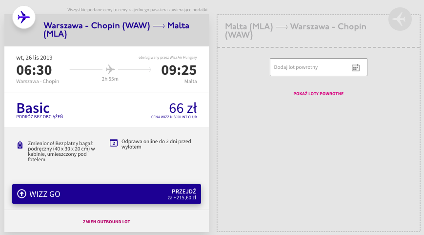 zarezerwuj loty na malte