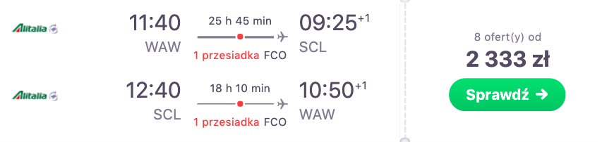 zarezerwuj loty do chile