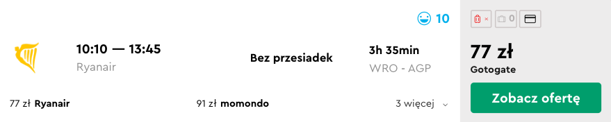 zarezerwuj loty do malagi