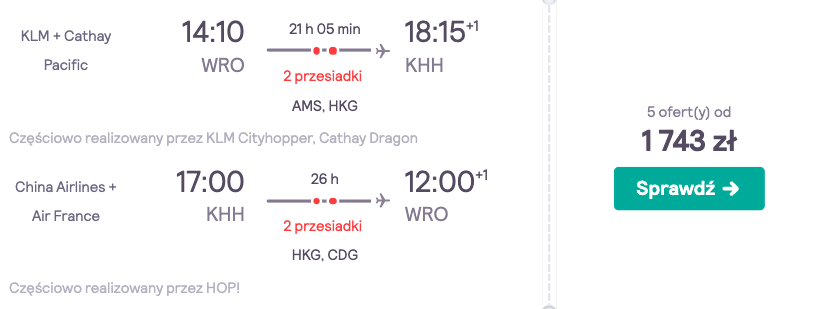 zarezerwuj loty na tajwan