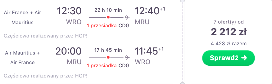 zarezerwuj loty na mauritius