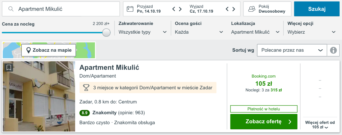 zarezerwuj hotel w zadarze
