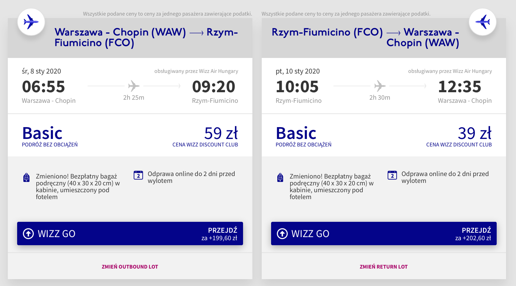 rzym loty