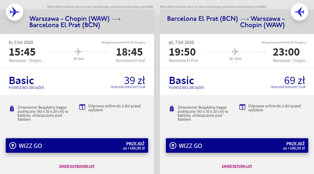 loty do barcelony