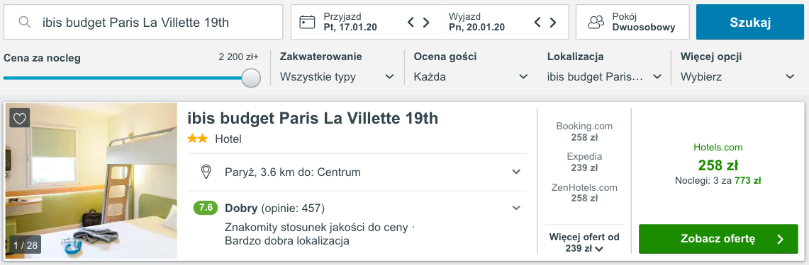 zarezerwuj hotelw paryzu