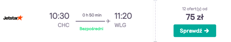 zarezerwuj loty do wellington