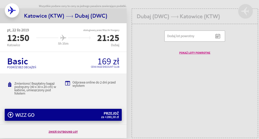 lot do dubaju