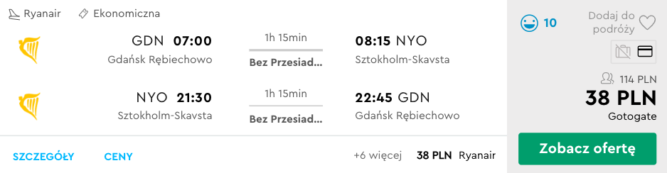 zarezerwuj loty do sztokholmu
