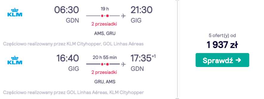 zarezerwuj loty do rio