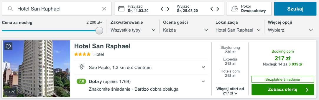 zarezerwuj hotel w sao paulo