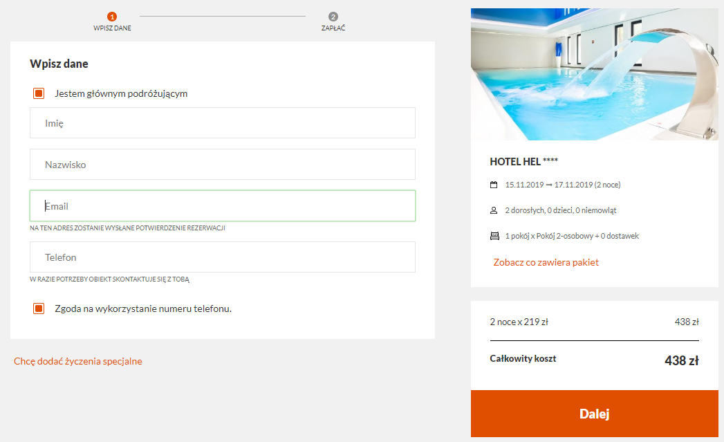 Rezerwacja hotelu