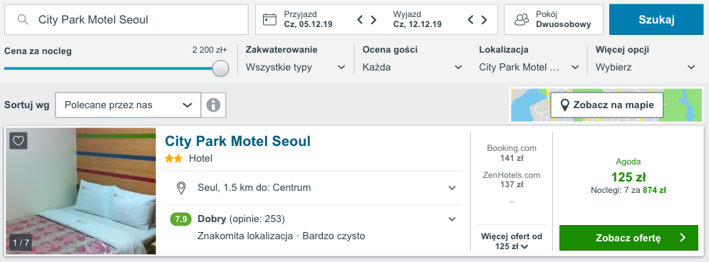 zarezerwuj hotel w seulu