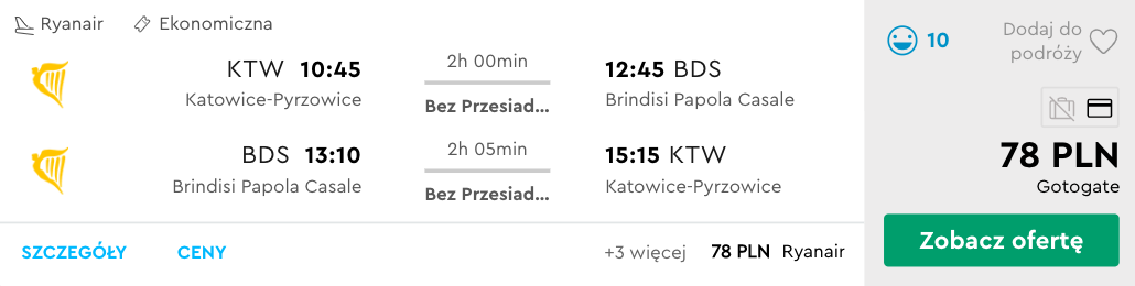 zarezerwuj loty do brindisi