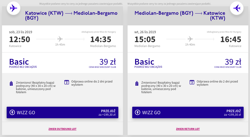 zarezerwuj loty do bergamo