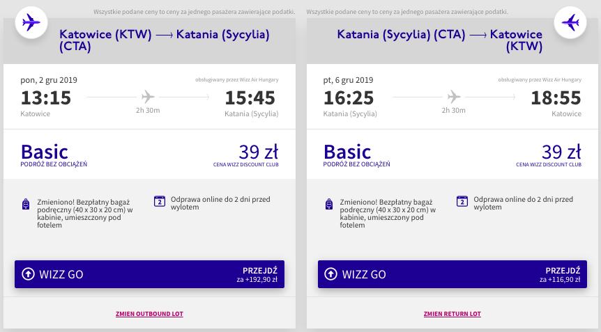 zarezerwuj loty do katanii