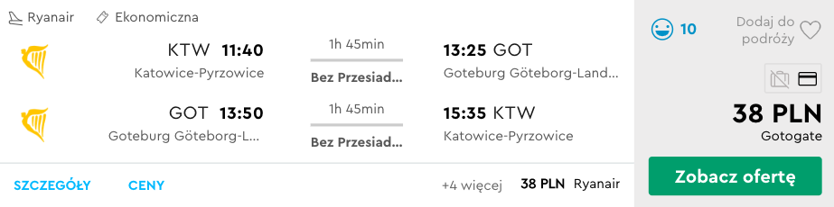 zarezerwuj loty do goteborga