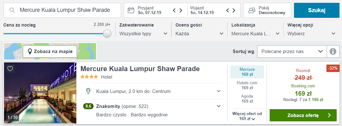 Hotel w Kuala Lumpur