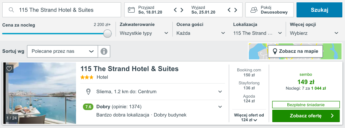 zarezerwuj hotel na malcie