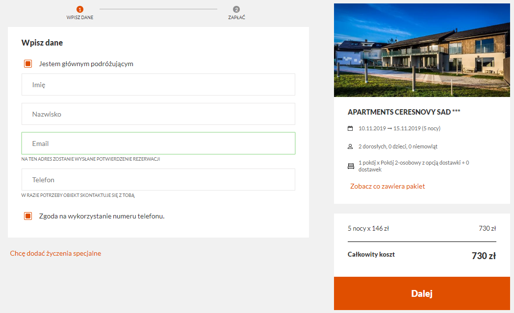 Rezerwacja noclegów