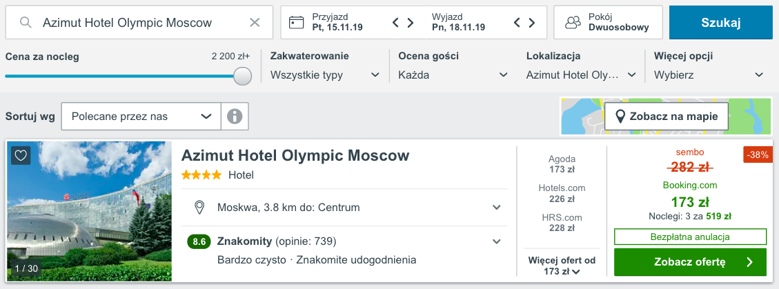 zarezerwuj hotel w moskwie