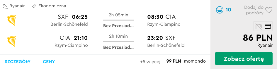 zarezerwuj loty do rzymu