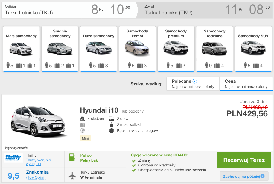 zarezerwuj auto w turku
