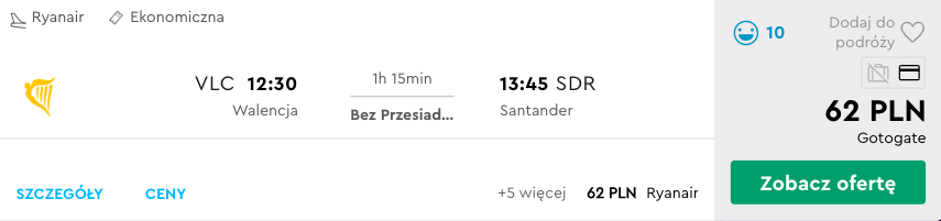 zarezerwuj loty do santander