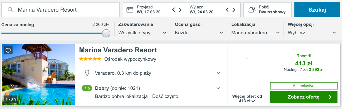 zarezerwuj hoel w varadero