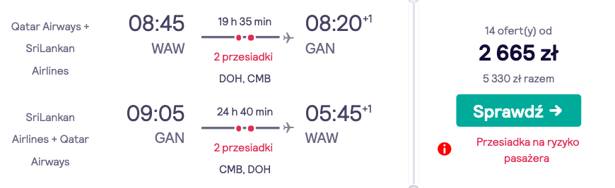 zarezerwuj loty na malediwy