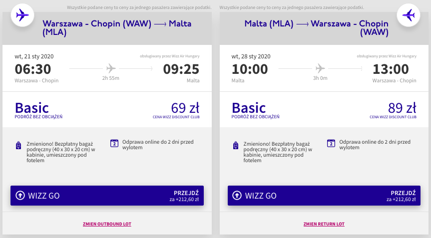 zarezerwuj loty na malte
