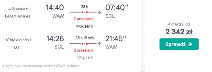 zarezerwuj loty do chile