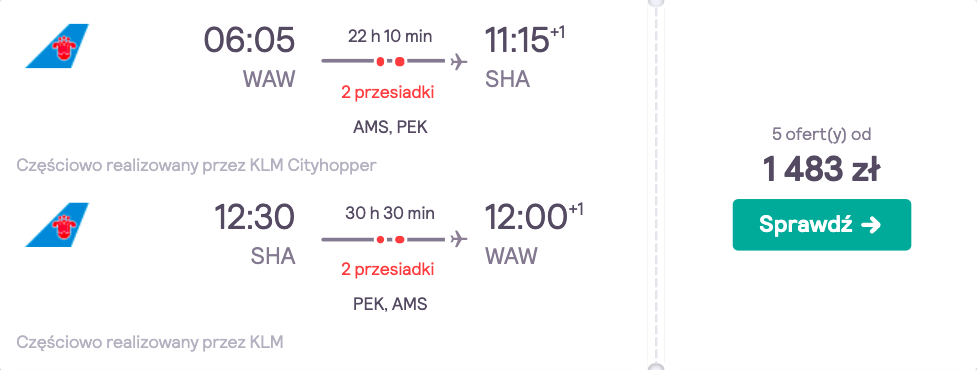zarezerwuj loty do szanghaju