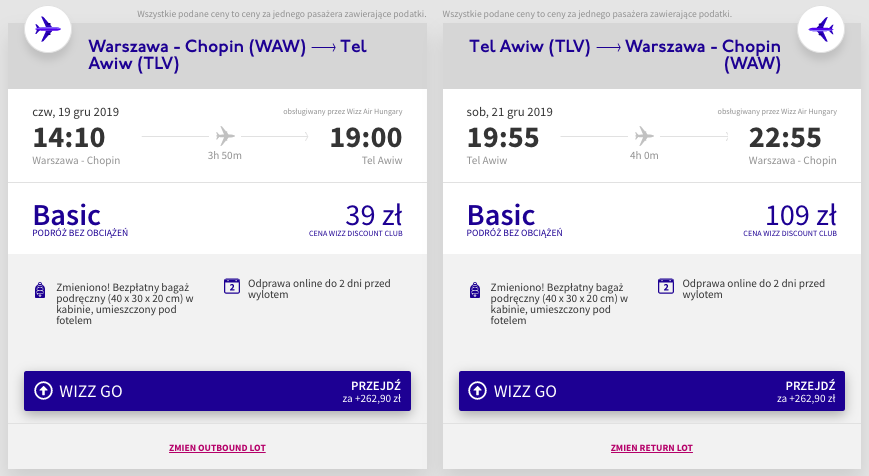 zarezerwuj loty do tel awiwu