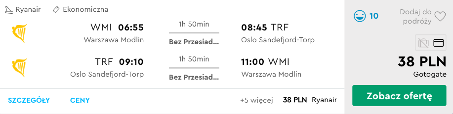 zarezerwuj loty do oslo