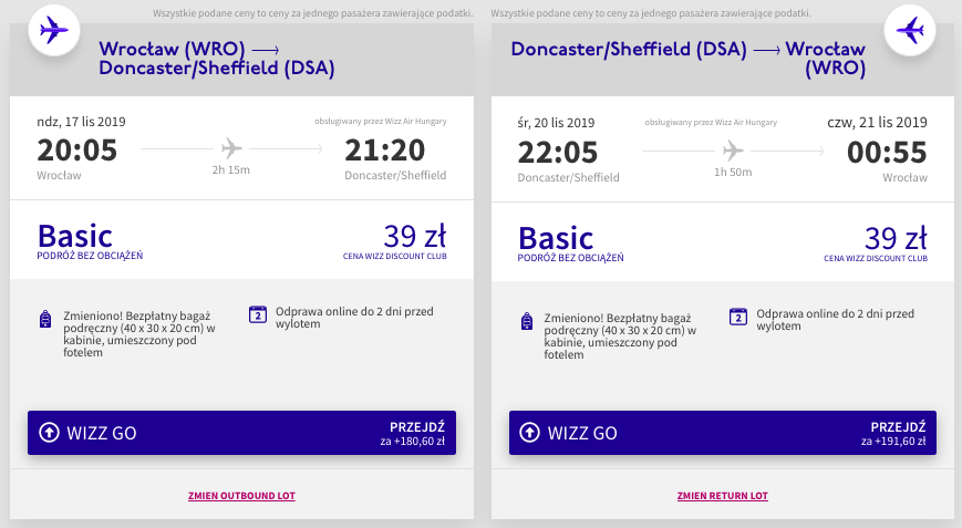 zarezerwuj loty do doncaster