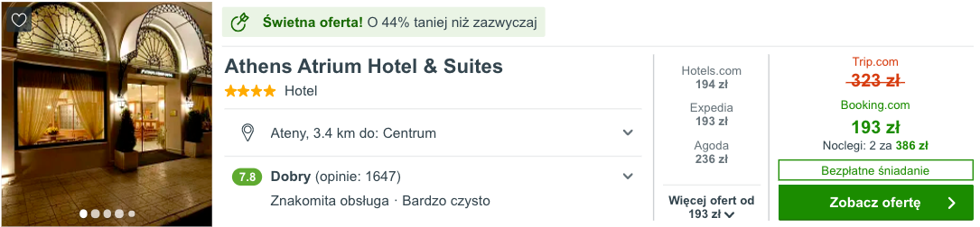 zarezerwuj hotel w atenach