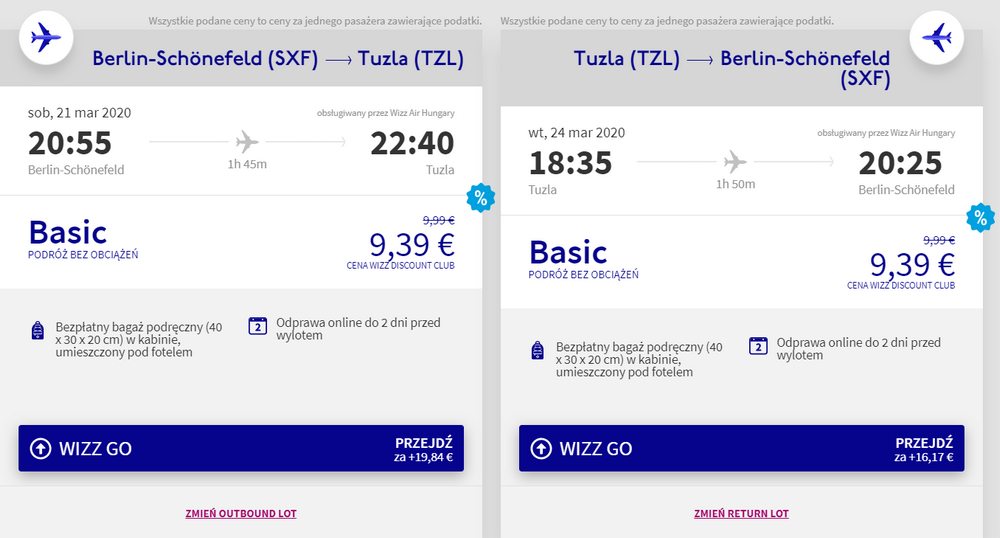 loty do Bośni