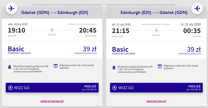 zarezerwuj loty do edynburga