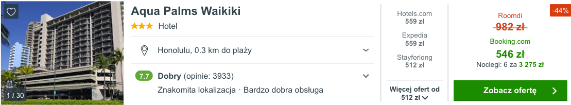 zarezerwuj hotel na hawajach