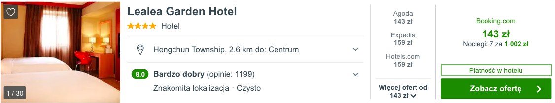 zarezerwuj hotel na tajwanie