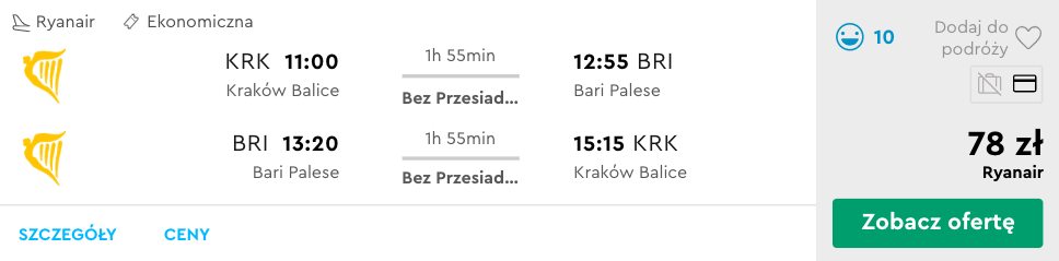 zarezerwuj loty do bari