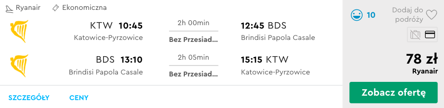 zarezerwuj loty do brindisi