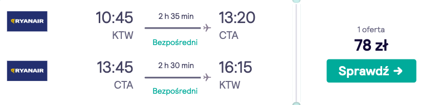 zarezerwuj loty do katanii