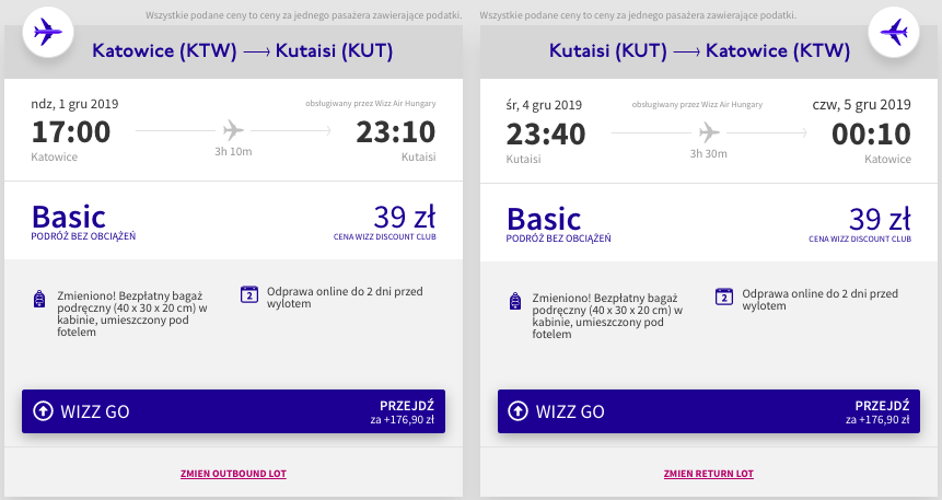 zarezerwuj loty do kutaisi