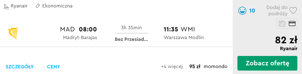 zarezerwuj loty do Warszawy