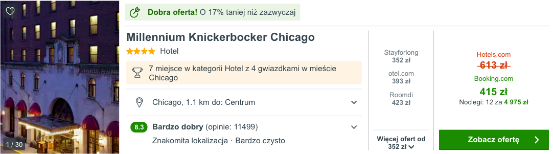 zarezerwuj hotel w chicago