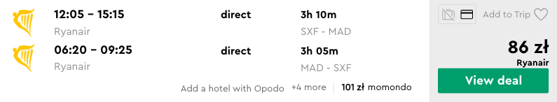 zarezerwuj loty do madrytu