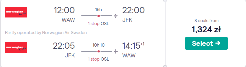 nowy jork z warszawy